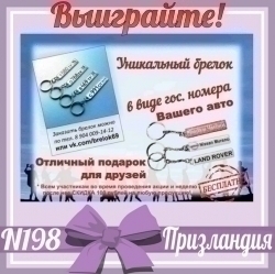 Индивидуальный брелок в виде гос. номера Вашего автомобиля