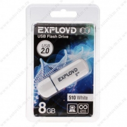 Флеш-накопитель 8Gb Exployd USB 2.0 510 White